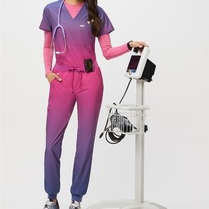 Figs ombré sunset scrub set